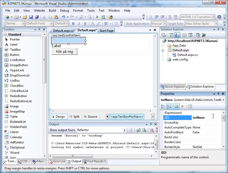 Hello World i Visual Studio .NET