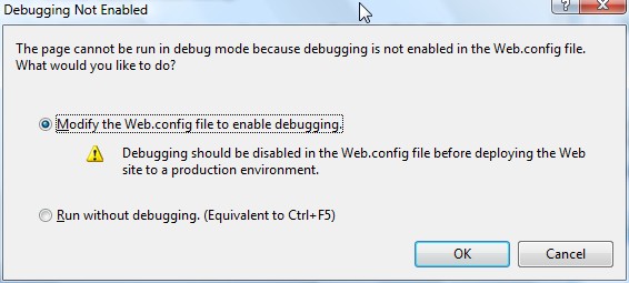 Debug asp.net appliaktion