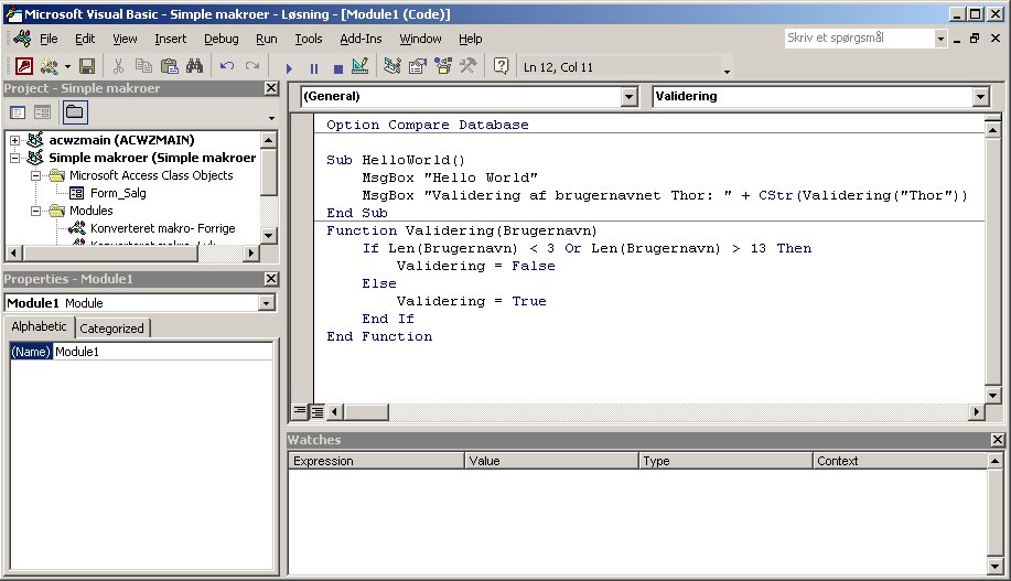 Access VBA kursus - VBA Editor 3 - fjernundervisning