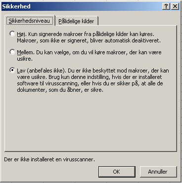 Excel VBA kursus - VBA sikkerhed - fjernundervisning