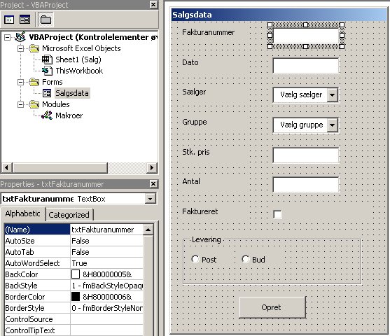 Excel VBA kursus - Userform &oslash;velse