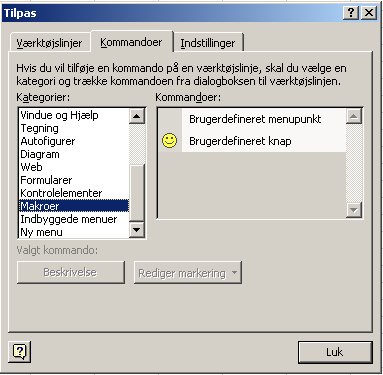 Excel VBA kursus - inds&aelig;tte knap til VBA makro i v&aelig;rkt&oslash;jslinje - fjernundervisning